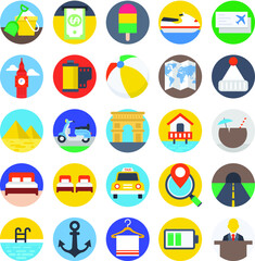 Travel Colored Vector Icons 5