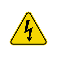 High Voltage Warning Sign Isolated On White Background. Electrocution Hazard Symbol Simple, Flat, Vector, Icon You Can Use Your Website Design, Mobile App Or Industrial Design. Vector Illustration