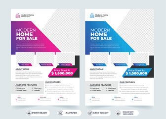 Real Estate Flyer Template | Modern Poster, Brochure cover for Real Estate Business