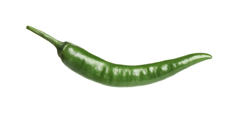 Green hot chili pepper isolated on white