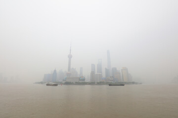 Shanghai Bund in Haze, Shanghai City, China