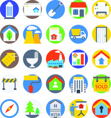 Real Estate Colored Vector Icons 4