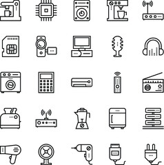 Electronics and Devices outline Vector Icons 5