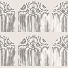 Trendy minimalist seamless pattern with abstract creative artistic hand drawn composition