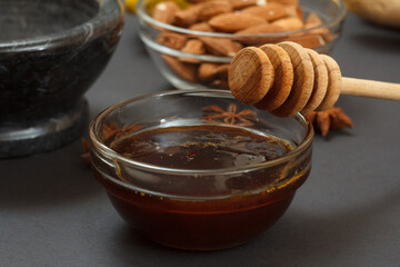 Health remedy foods for cold and flu relief on a black background.