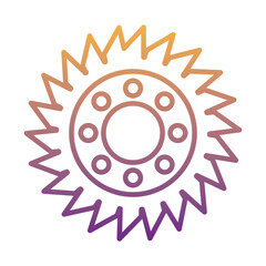 gear saw electric work gradient line style icon