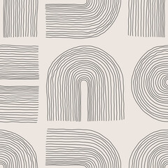 Minimalist seamless pattern with abstract creative artistic hand drawn composition