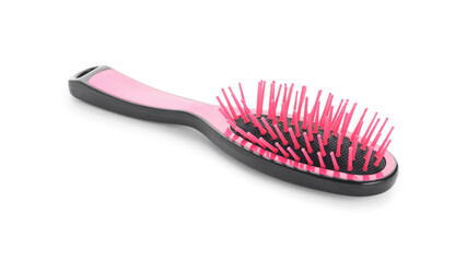 New modern hair brush isolated on white