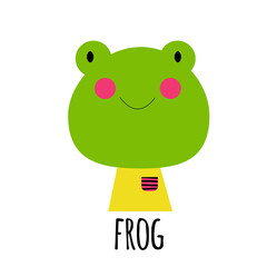 Cute Little Frog Animal Icon. Vector Illustration