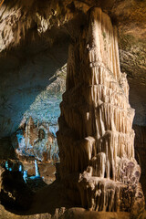 The known limestone cave in Postojna, Slovenia