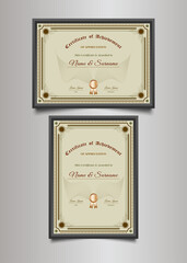 Luxury Certificate Template with Ornamental Frame in Vintage Style
