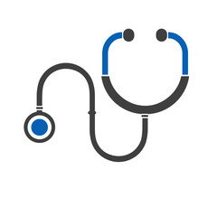 stethoscope isolated on white background and healthcare medical symbols
