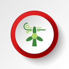 save the world, wind turbine colored button. Elements of save the earth. Signs and symbols can be used for web, logo, mobile app, UI, UX