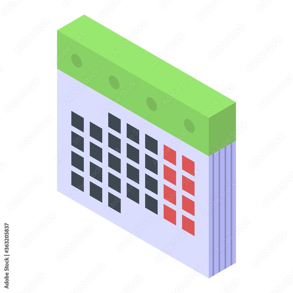 Poster measles calendar icon. isometric of measles calendar vector icon for web design isolated on white ba