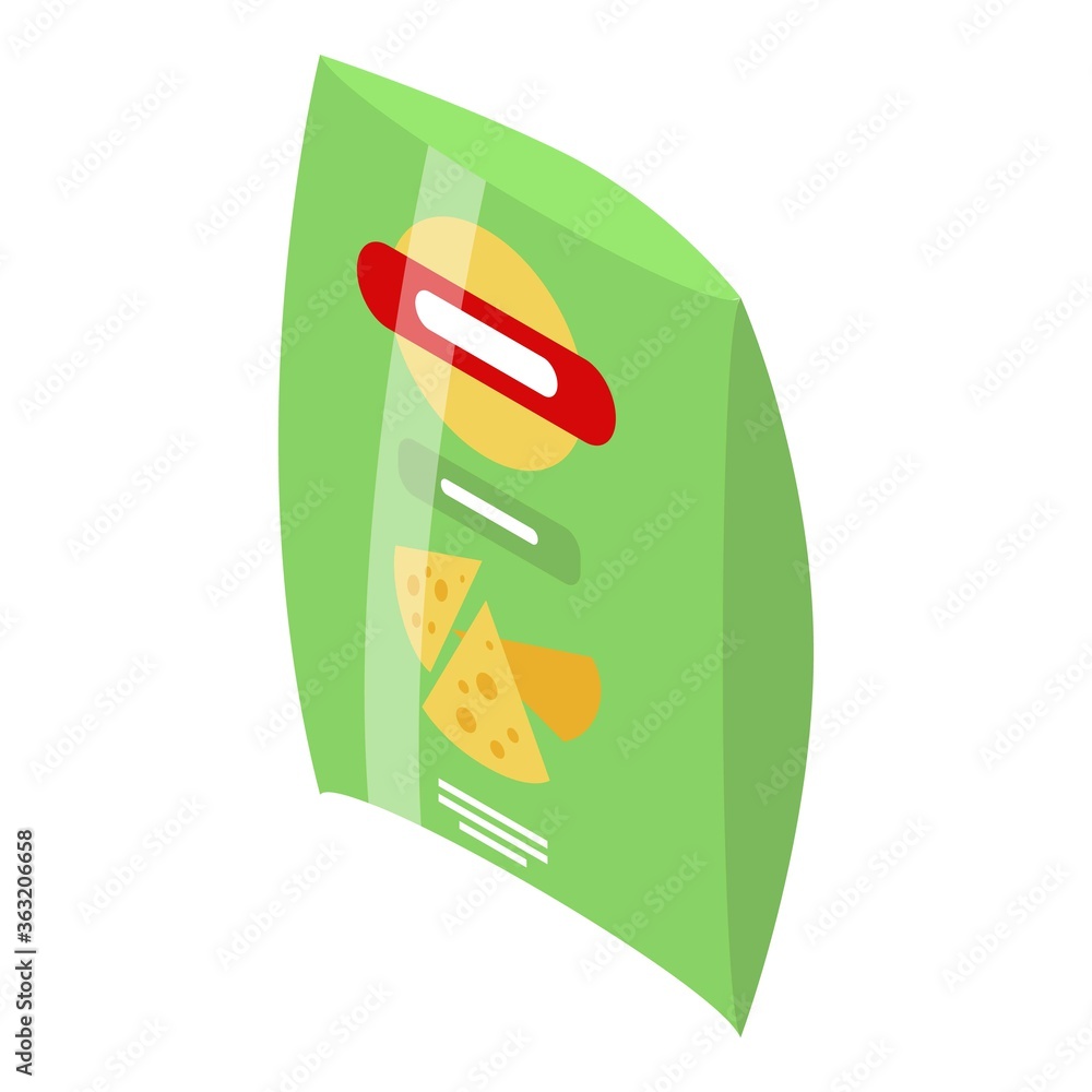 Poster chips package icon. isometric of chips package vector icon for web design isolated on white backgrou