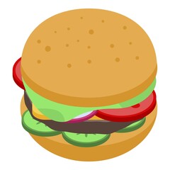 American burger icon. Isometric of american burger vector icon for web design isolated on white background