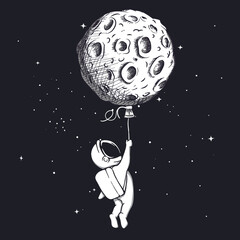 Astronaut and moon - 363206859