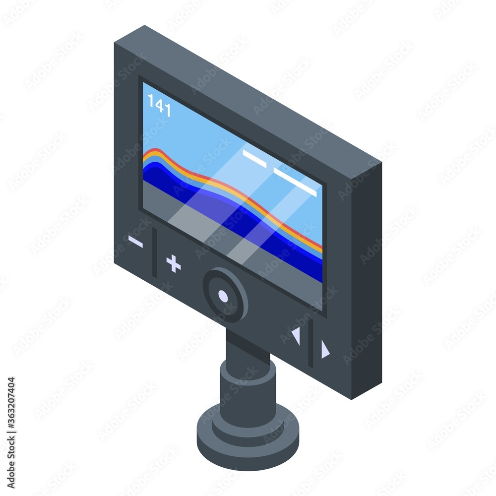 Poster echo sounder icon. isometric of echo sounder vector icon for web design isolated on white background
