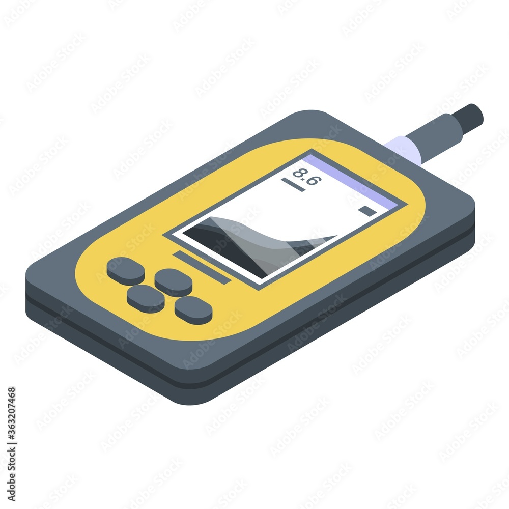 Poster portable echo sounder icon. isometric of portable echo sounder vector icon for web design isolated o