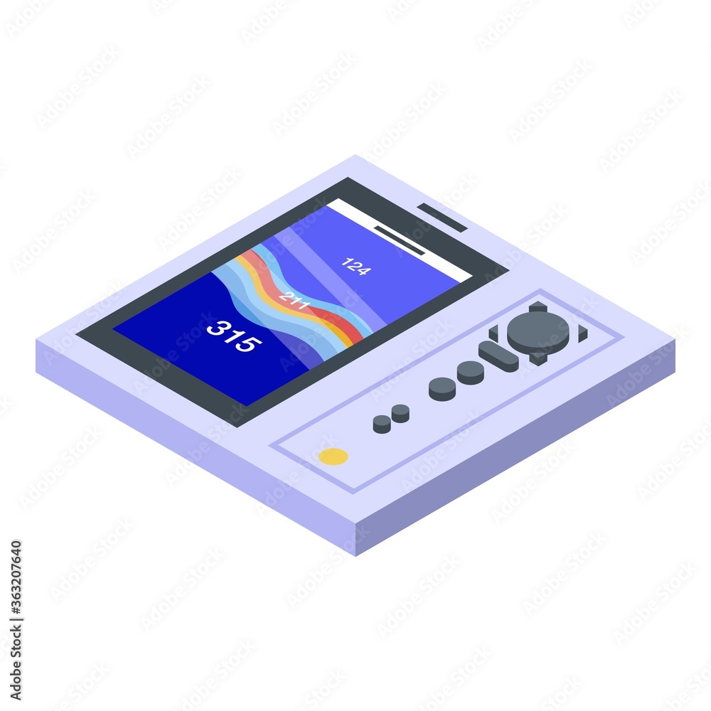 Poster modern echo sounder icon. isometric of modern echo sounder vector icon for web design isolated on wh