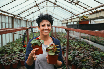 women working in greenhouse flower nursery