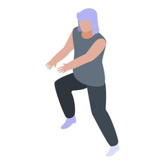 Senior woman workout icon. Isometric of senior woman workout vector icon for web design isolated on white background