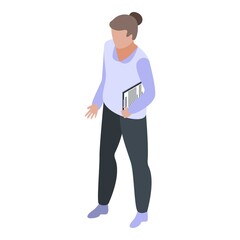 Girl headhunter icon. Isometric of girl headhunter vector icon for web design isolated on white background