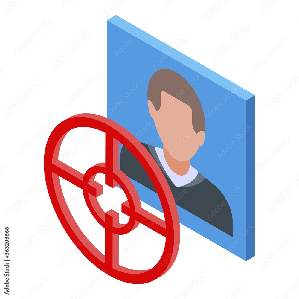 Poster worker headhunter icon. isometric of worker headhunter vector icon for web design isolated on white 