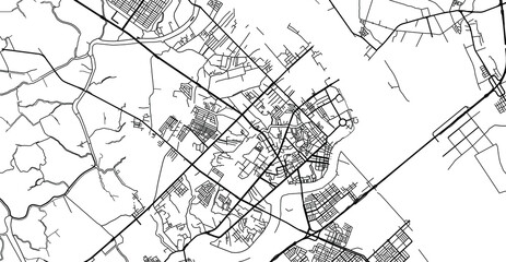 Urban vector city map of Can Tho, Vietnam