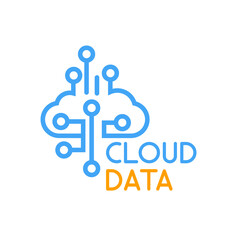 cloud storage service logo. vector illustration