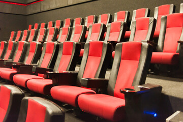 Fototapeta premium Empty chairs in the university auditorium for study