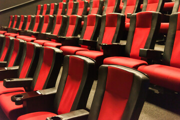 Fototapeta premium Empty chairs in the university auditorium for study