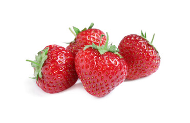 Sweet fresh ripe strawberries on white background