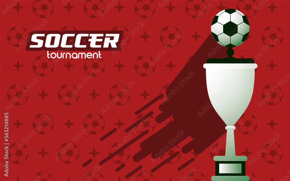 Poster football soccer sport poster with trophy cup award