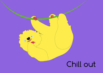 Lovely sloth hanging on a liana © Oscarchen