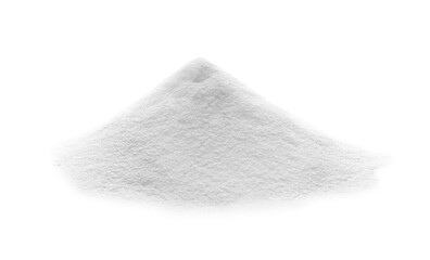 Pile of baking soda isolated on white