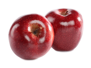 Fresh juicy red apples isolated on white