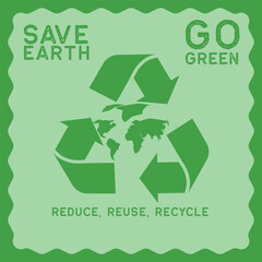 go green postcard. vector illustration