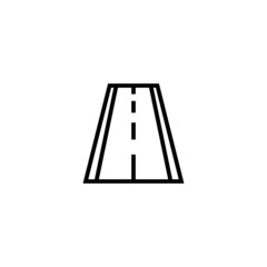 Road vector icon in black line style icon, style isolated on white background