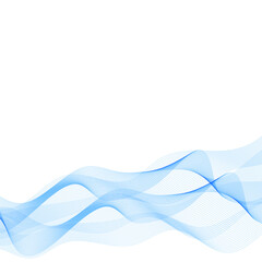 Wavy wallpaper. Blue geometric background. Abstract smooth color wave vector. Curve flow blue motion illustration. 