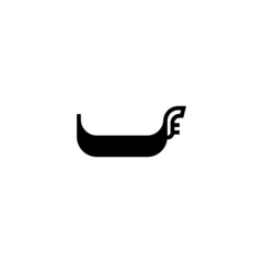 Gondola icon vector in black flat glyph, filled style isolated on white background