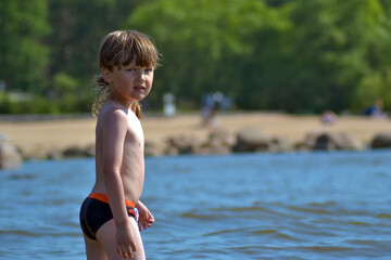 A little boy on the beach