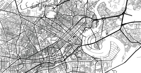 Urban vector city map of Ho Chi Minh, Vietnam