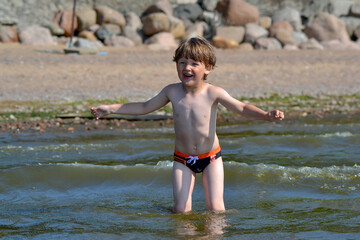 A little boy on the beach
