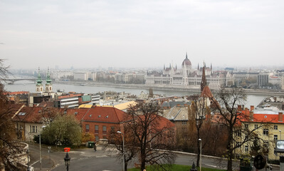 Panoramic view on Budapest, Hungary.
