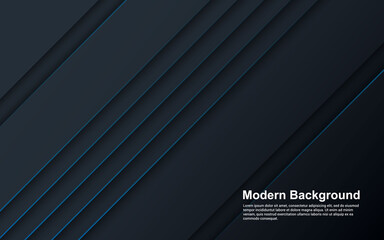 Illustration vector graphic of abstract background black and blue color with blue line modern