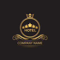 hotel logo template luxury royal vector company decorative emblem with crown	
