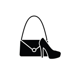 woman bag and shoes vector icon fashion icon