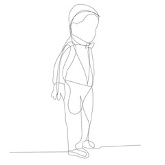 isolated, continuous line drawing baby is walking