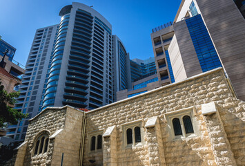 Exterior view of All Saints International Congregation church in Beirut, capital city of Lebanon